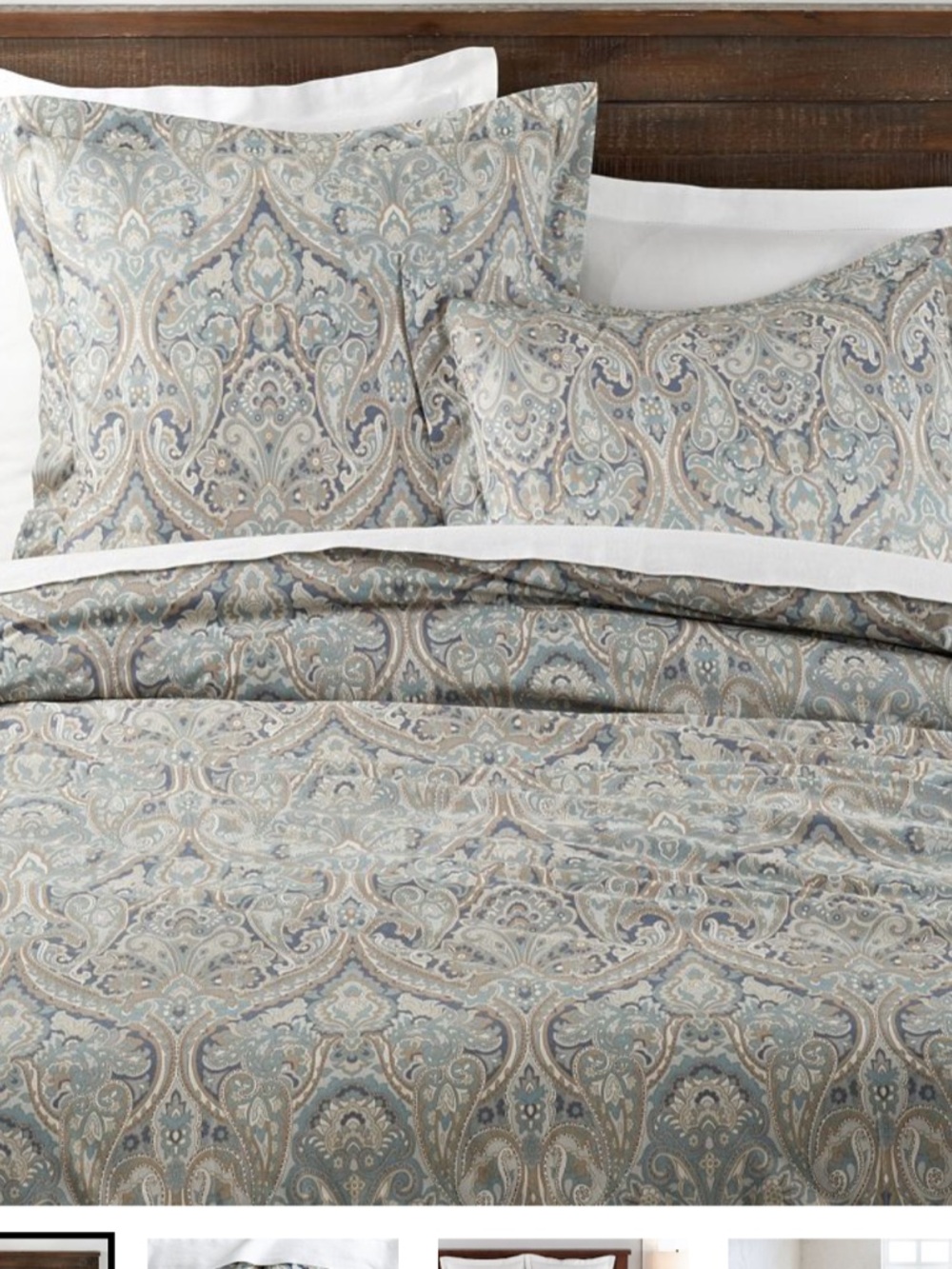 Pottery Barn Mackenna Paisley Percale Sham Euro 1 NWT